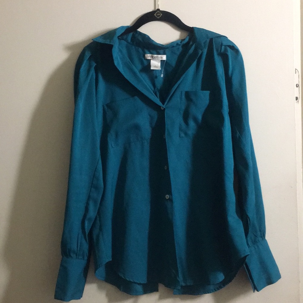 Arden B - Teal Button Down Blouse (M)
